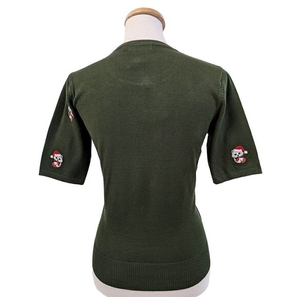 Banned Holly Cat Pullover Sweater in Green - Picture 5 of 5